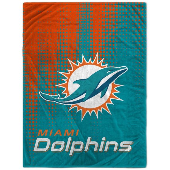 Miami Dolphins 60'' x 80'' Half Tone Drip Flannel Fleece Blanket - Picture 1 of 1